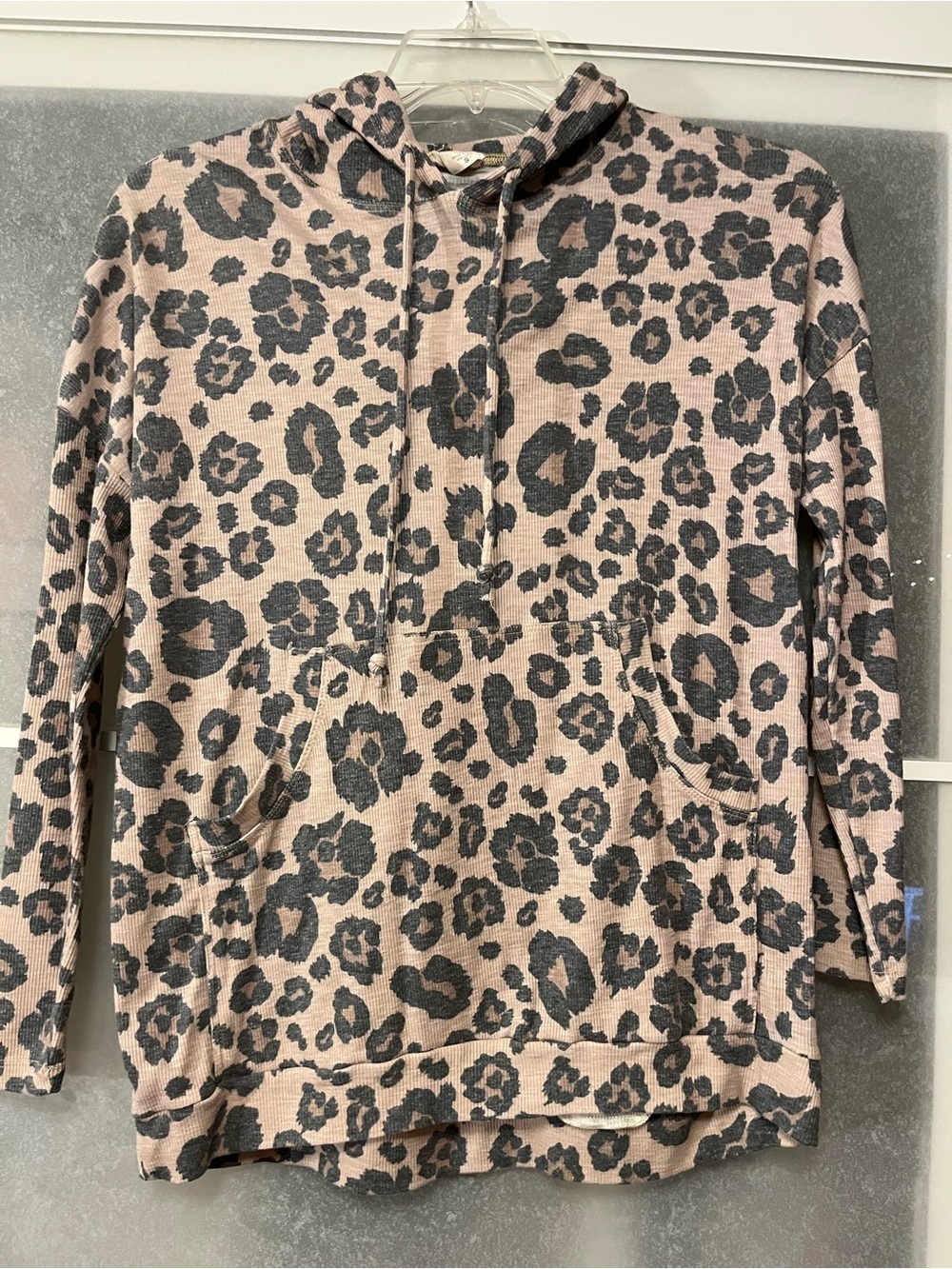 Leopard Print Hooded Pullover
